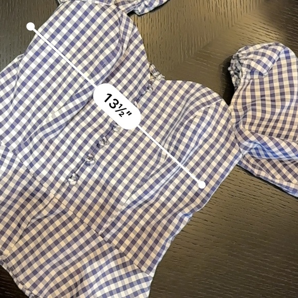 Nika Tang Raina top in purple and white gingham peplum top - Picture 10 of 13